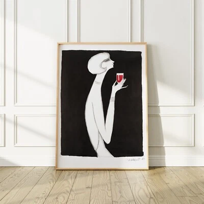 POSTER PRINT GANG Campari 1977 Italian Retro Poster, Designed by Bernard Villemot, Matte Paper