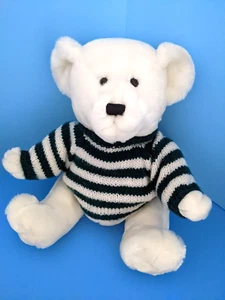 "Oso de peluche blanco Dan Dee Collectors Choice 20"" con suéter de felpa verde y blanco" - Imagen 1 de 7