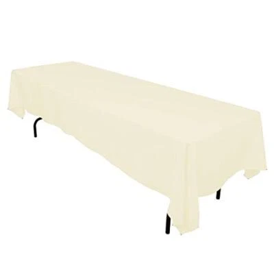 Craft And Party Premium Polyester Tablecloth - 60" x 126" Rectangle Ivory Tabl - Image 1 of 4