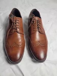 COLE HAAN Jay Grand BRITISH TAN Leather LACE-UP Wingtip OXFORD Dress Shoes 11.5 - Picture 1 of 7