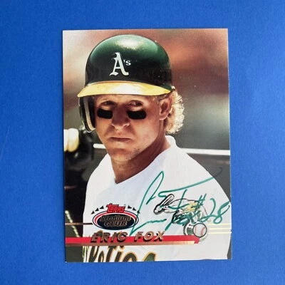 1993 Topps Stadium Club #131 Eric Fox VTG Auto STADIUM Signed On-Card Autograph - Image 1 of 4