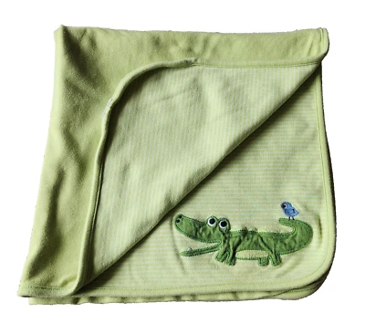 Gymboree Difícil de Encontrar Manta Lovey Seguridad Felpa Caimán Cocodrilo Pájaro Raya Verde Foto 1 de 3
