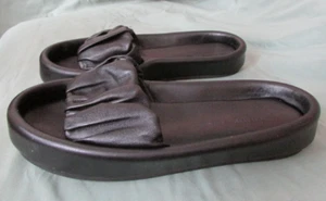 Sandalias de plataforma con correa de cuero negras KHAITE para mujer talla 38 1/2 - Imagen 1 de 6