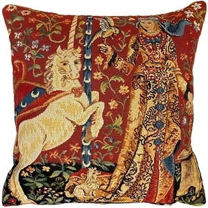 LADY & THE UNICORN 5 SENS, THE TASTE 14" 35CM TAPESTRY KISSENBEZUG MIT REISSVERSCHLUSS - Bild 1 von 11