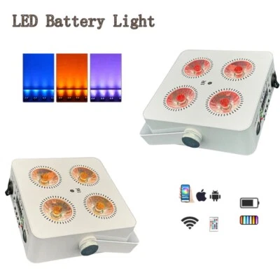 2pack Mini 4x18w RGBWA+UV 6in1 led Par light wireless battery IR4 Remote Control - Image 1 of 4
