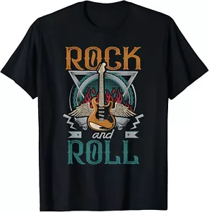 Vintage Retro 80s Rock & Roll Music Guitar Wings T-Shirt Hoodie - Picture 1 of 14