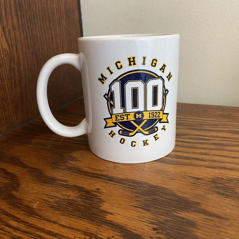 University Of Michigan Wolverines Hockey 100th Anniversary Coffee Mug  New Cover