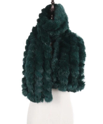 New Winter Warm Fur 100% Real Rex Rabbit Fur Collar Scarf Shawl Neck Warmer  - Image 1 of 4