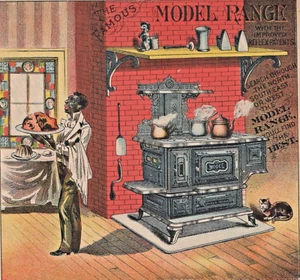 1890s Antique Trade Card The Famous Model Range Stove  A11ii - Picture 1 of 3