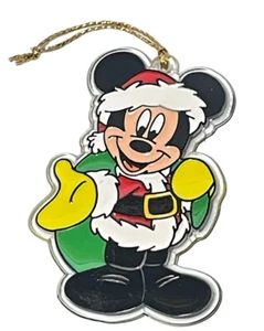 Mickey Mouse Weihnachtsmann 1995 Disney Enesco Acryl Ornament Weihnachten Urlaub - Bild 1 von 4