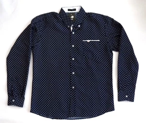 VSKA Small Neu mit Etikett blau mit weißen Sternen Button Down Kragen Langarm Knopfleiste - Bild 1 von 7