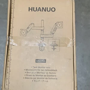 HUANUO Dual Monitor Stand - Full Adjustable Desk Mount Swivel Vesa Bracket - Photo 1/10