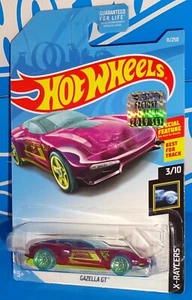 Hot Wheels 2019 Factory Set X-Raycers Series #11 Gazella GT Clear Purple w/ PR5s - Picture 1 of 2
