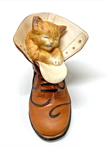 Gato con Botas Escultura "Atrapado Siesta" Gatito Gato 1992 Colección Hamilton - Imagen 1 de 13