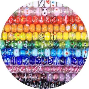 50 Stück Europäische Großloch Zwischenring Perlen, Lot Floral Gemischte Farben Murano Gla. - Bild 1 von 3