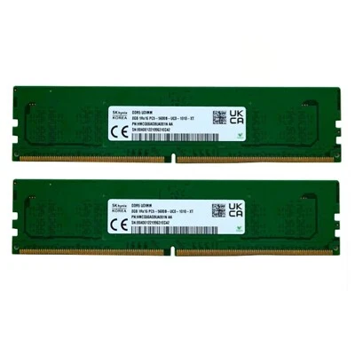 New Hynix DDR5 16GB (2X8GB) 5600MHz PC5-44800 UDIMM Memory Ram HMCG66AGBUA081N - Image 1 of 4