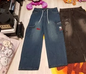 Sanrio Hello Kitty Jeans Hose Y2K Kawaii Harajuku Japan Anime Manga Baggy Pants - Bild 1 von 2