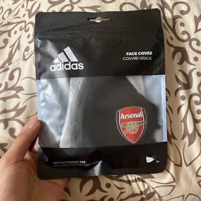 Adidas Arsenal Fútbol Club Cubiertas Faciales Mascarillas Paquete de 3 Negras Talla S Foto 1 de 2