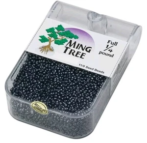 Ming Tree Seed Beads- Full 1/4 Lbs- Luster Black - Picture 1 of 1
