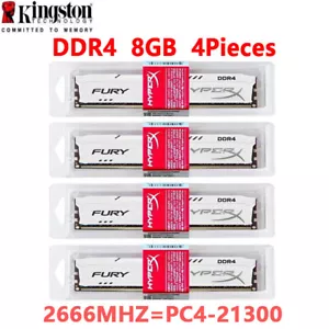 HyperX FURY DDR4 32GB 4X8GB 2666 PC4-21300 Desktop RAM Memory DIMM 288PINS 1.2V - Picture 1 of 12