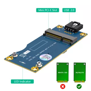 Mini PCI-E to USB Adapter with SIM Card Slot for 3G 4G WWAN/LTE Module Interface - Picture 1 of 8