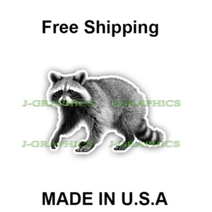 Racoon Vinyl Sticker Window Bumper Laptop Tablet Decal Racoons - Picture 1 of 2
