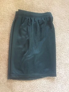 youth shorts PE dark green mesh soccer badger sz large 14 EUC boys girls 12 soft - Picture 1 of 2
