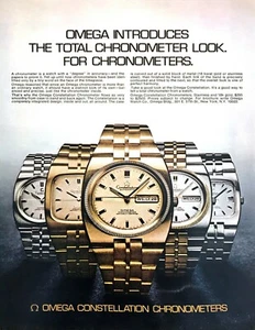 Omega Constellation 1974 cronómetro 5 modelos reloj fotográfico con un anuncio impreso de grado - Imagen 1 de 1