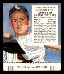 1954 Red Man AL w Tab #3 Nellie Fox   VGEX J2918139