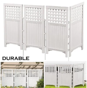 4 Panel Air Conditioner Trash Outdoor Patio Privacy Screen Enclosure Can Fence - Picture 1 of 9