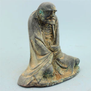 Antique Old bronze statues Sakyamuni Buddhism Family art damo Asceticism Buddha - Picture 1 of 11