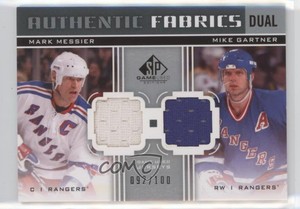 2011 SP Game Used Edition Authentic Fabrics Dual Mark Messier Mike Gartner HOF
