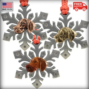 Adornos de árbol de Navidad copo de nieve para perro peltre Vizsla, hechos en EE. UU. - Imagen 1 de 5