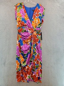 Maggy London Vibrant Floral V-Neck Sleeveless Dress Size 8 NWT - Picture 1 of 17