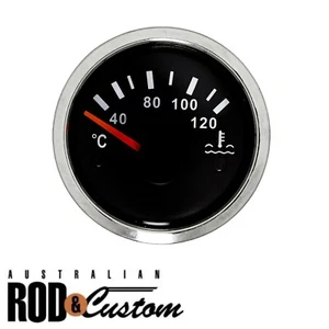Black Water Temperature Gauge 52mm IP67 Hot Rod Custom w/ Sender Chev Ford - Picture 1 of 5