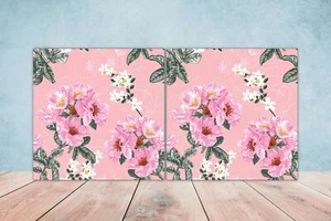 Conjunto de 2 azulejos de pared con estampado floral decoración de pared con estampado floral - Imagen 1 de 2