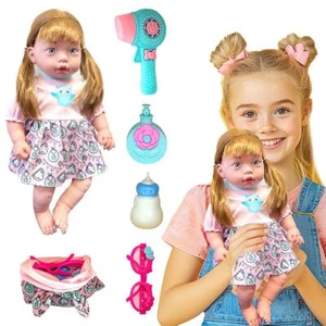 14" Lifelike Reborn Baby Doll Soft Real Sound 5 Make Up Accessories Clothes Set - Picture 1 of 12