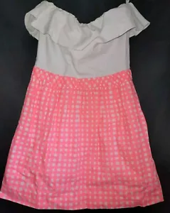 Lilly Pulitzer Athens Yummy Melon Pink Gingham Strapless Dress Women's Size Sm - Picture 1 of 7