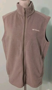 Columbia Polar Fleece Vest Mens L Full Zip Pockets Outdoors Hiking - Picture 1 of 15