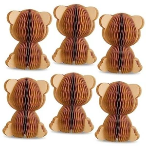 6 Pcs Bear Honeycomb Centerpieces Paper Bear Baby Shower Decorations Table - Picture 1 of 7
