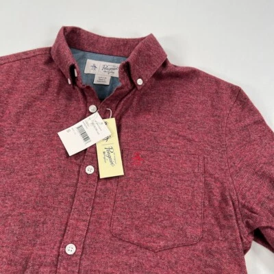 Penguin Shirt Mens Small Red Flannel Outdoors Button Up Long Sleeve NWT - Image 1 of 4