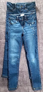 Girls Denim Jeans Pants Size 8 Lot Of 2 Jumping Beans  So Brands Skinny - Picture 1 of 9