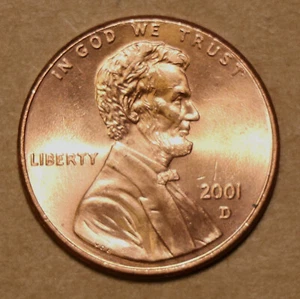 2001 D Lincoln Memorial Cents BU - Picture 1 of 6