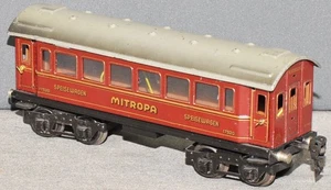 Märklin 1752 D-Zug-Speisewagen Mitropa rot 4-achsig  beleiuchtet von 1934 Spur 0 - Bild 1 von 1