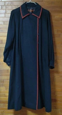 Auth Yves Saint Laurent Long Black Coat Free Size Women's Polyester - Image 1 of 4
