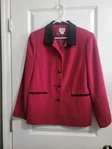 Vintage Koret Blazer Womens 10 Maroon Career Office Bright Retro Academia - Picture 1 of 7