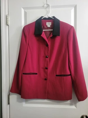 Vintage Koret Blazer Womens 10 Maroon Career Office Bright Retro Academia - Image 1 of 4