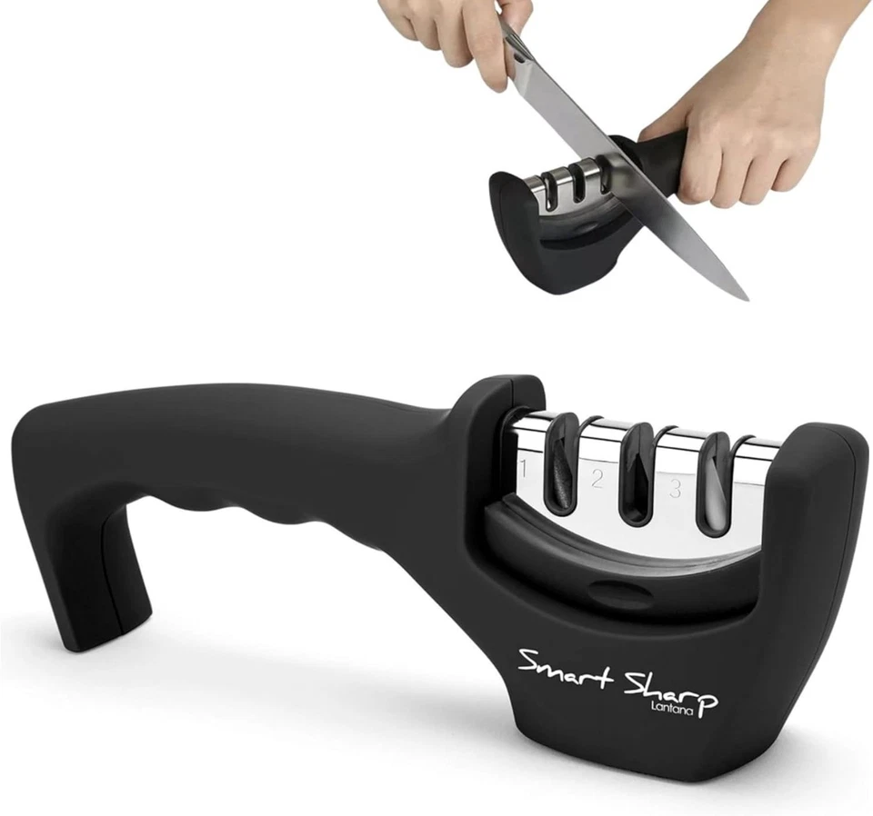 Lantana Smart Sharp Knife Sharpener - Professional 3 Stage Manual Sharpener