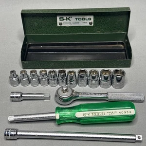 SK Tools USA 15pc Plus Case 1/4” Drive Socket Ratchet Set 4921 SAE - Foto 1 di 15