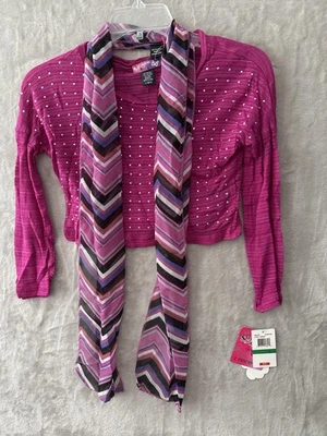 Suéter de Autoestima Mujer Grande Rosa Tachonado Manga Larga Bufanda Conjunto de 2 Piezas Nuevo Foto 1 de 4